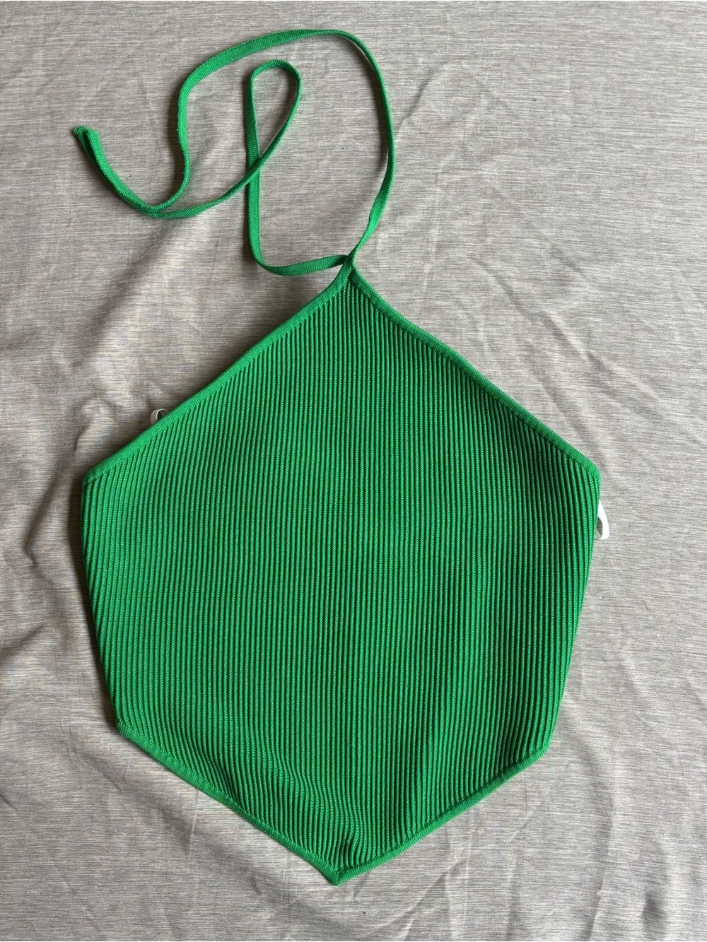 Babaton Sculpt Knit halter crop top Beight Green Medium